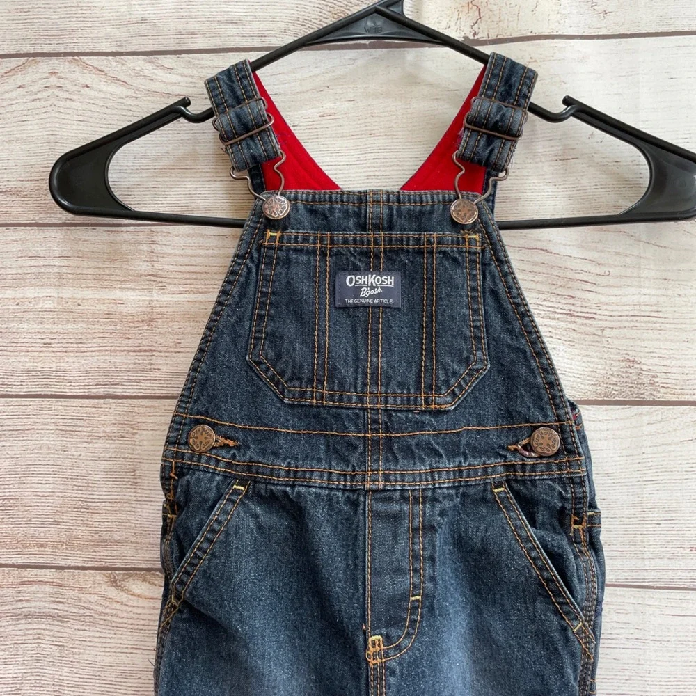 VINTAGE OSHKOSH DENN OVERALLS WITH‎ RED FLEECE LINING